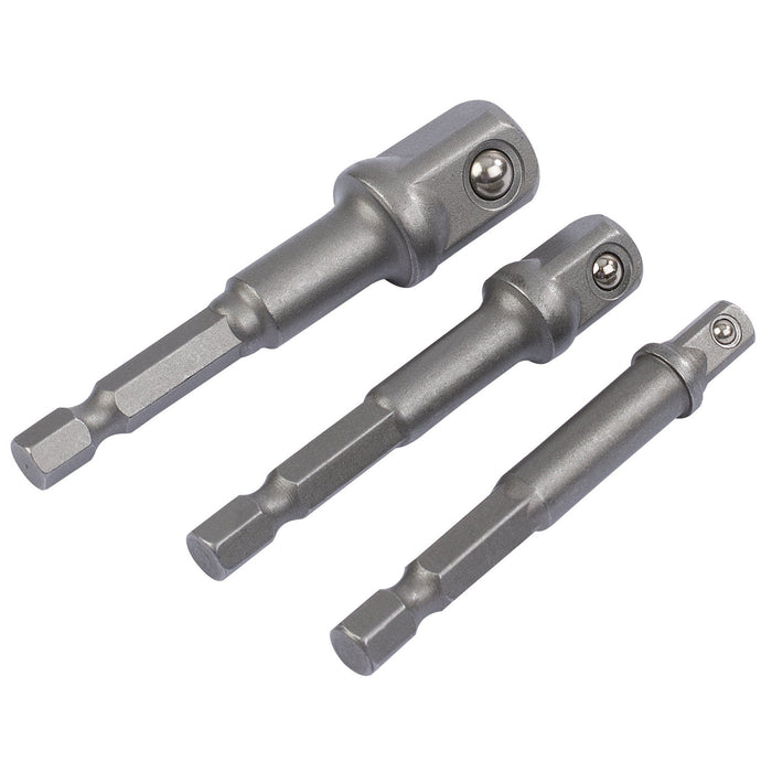 Socket-Adaptor-Set,-1/4"-Hex.-x-1/4",-3/8"-&-1/2"-Sq.-Dr.-(3-Piece)