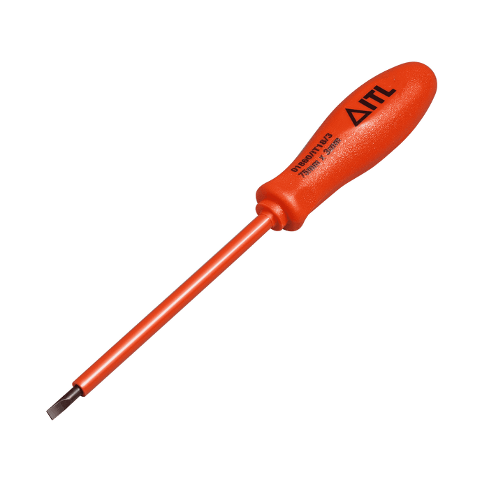 1,000v Insulated Slotted Terminal Screwdriver 75mm x 3 x 0.5