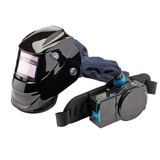 Draper-Expert-Air-Fed-PAPR-Auto-Darkening-Welding-Helmet,-Black