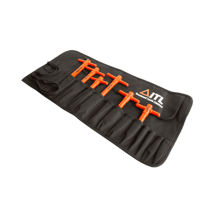 1,000v Insulated 6pc T-Bar Hex Key Set (1/8" - 3/8")