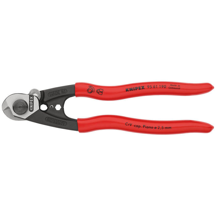 KNIPEX-95-61-190-SB-Wire-Rope-Cutter-forged-plastic-coated,-190mm