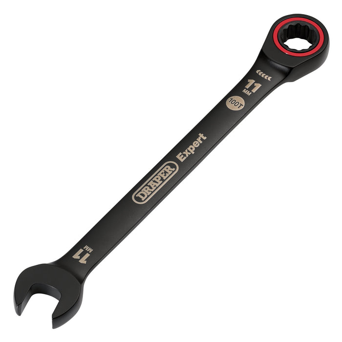 Draper-Expert-HI-TORQ®-Metric-Ratchet-Combination-Spanner,-11mm,-Black