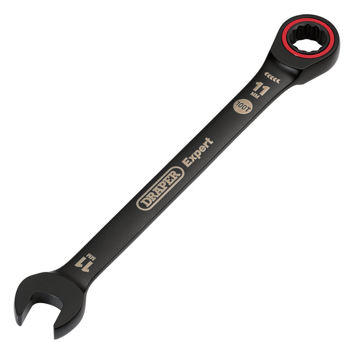 Draper-Expert-HI-TORQ®-Metric-Ratchet-Combination-Spanner,-11mm,-Black