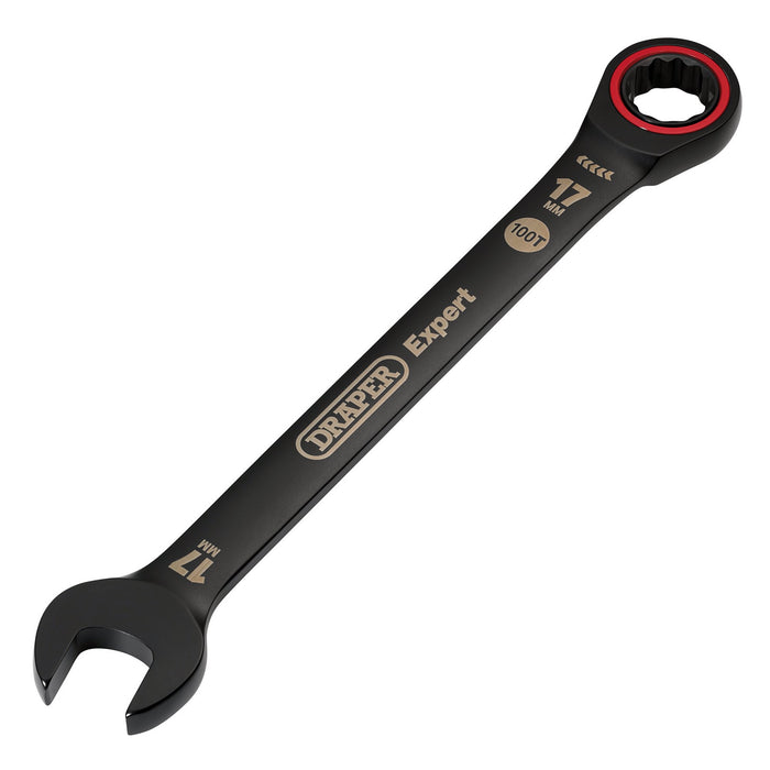 Draper-Expert-HI-TORQ®-Metric-Ratchet-Combination-Spanner,-17mm,-Black