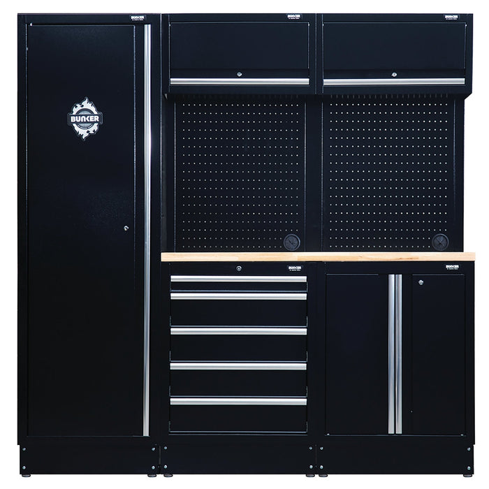 BUNKER®-11-Piece-Modular-Storage-Combo-with-Hardwood-Worktop,-1960mm