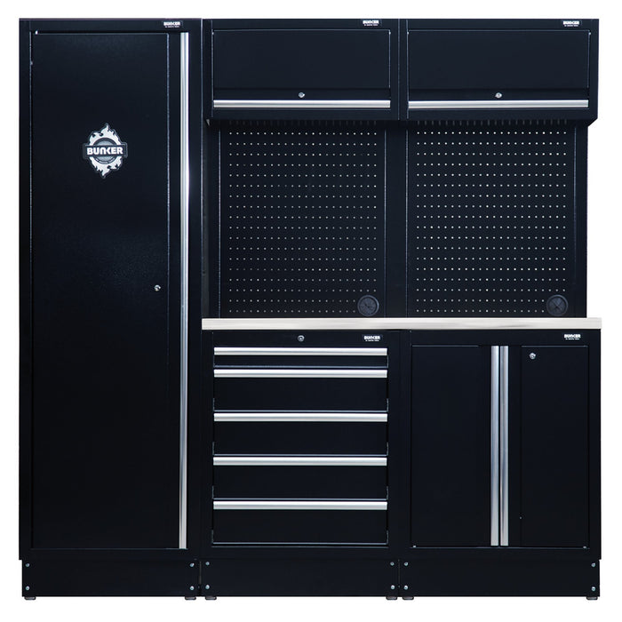 BUNKER®-11-Piece-Modular-Storage-Combo-with-Stainless-Steel-Worktop,-1960mm