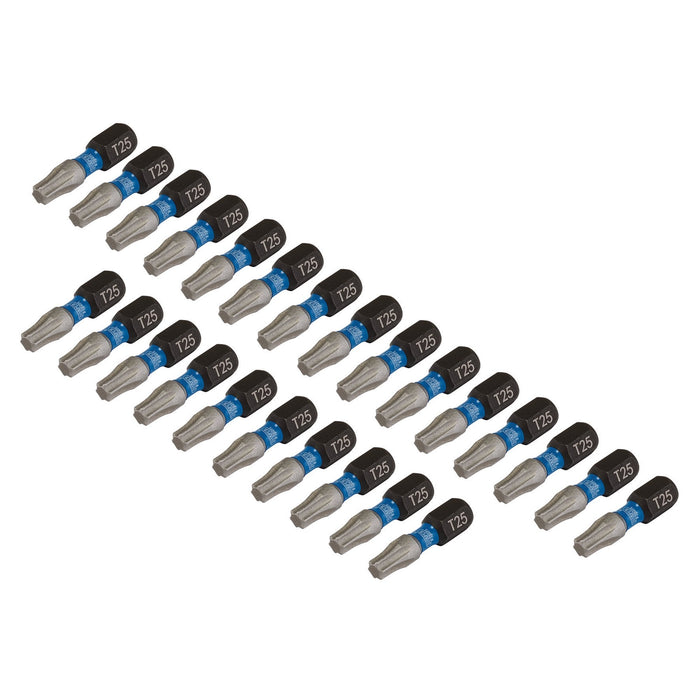 Draper-Expert-TX-STAR®-Impact-Screwdriver-Bits,-T25-x-25mm,-1/4"-Hex-(Pack-of-25)