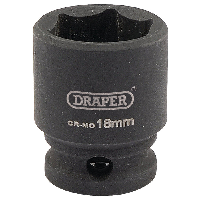 Draper-Expert-HI-TORQ®-6-Point-Impact-Socket,-3/8"-Sq.-Dr.,-18mm
