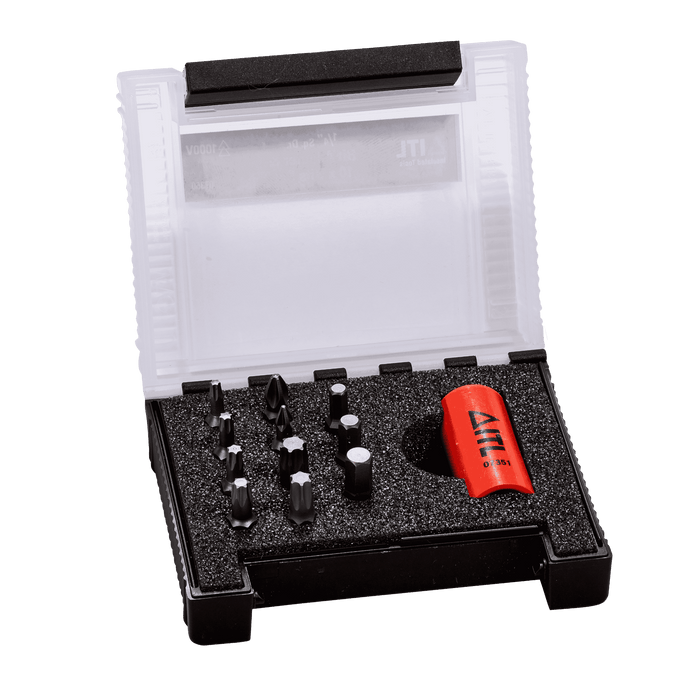 1,000v Insulated 1/4" Drive Bit Adapter and Bit Set