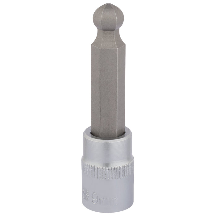 Ball-End-Hexagonal-Socket-Bits,-3/8"-Sq.-Dr.,-9mm