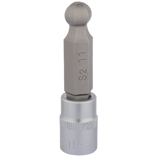 Ball-End-Hexagonal-Socket-Bits,-3/8"-Sq.-Dr.,-11mm