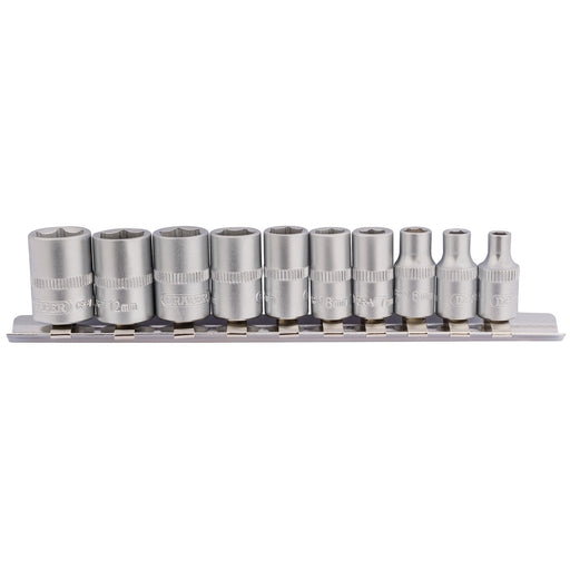 Metric-Socket-on-Metal-Rail,-1/4"-Sq.-Dr.-(10-Piece)