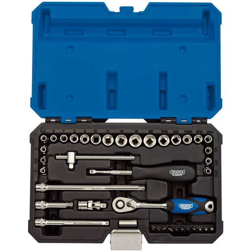Draper-Expert-Combined-MM/AF-Socket-Set,-1/4"-Sq.-Dr.-(40-Piece)