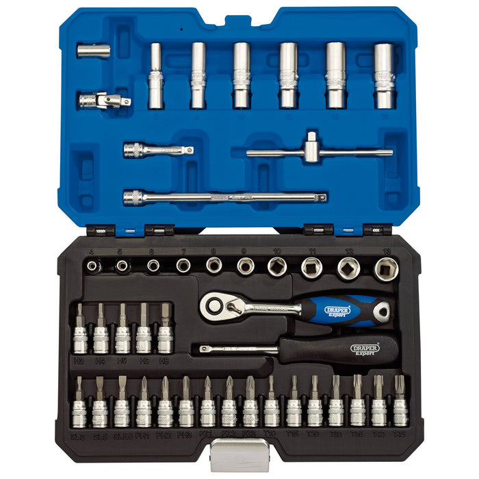 Draper-Expert-Metric-Socket-Set,-1/4"-Sq.-Dr.-(44-Piece)