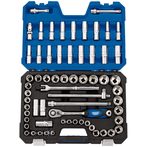 Draper-Expert-MM/AF-Combined-Socket-Set,-1/2"-Sq.-Dr.-(63-Piece)