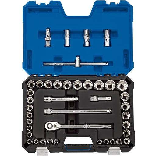 Draper-Expert-HI-TORQ®-Combined-MM/AF-Socket-Set,-1/2"-Sq.-Dr.,-Blue-(41-Piece)