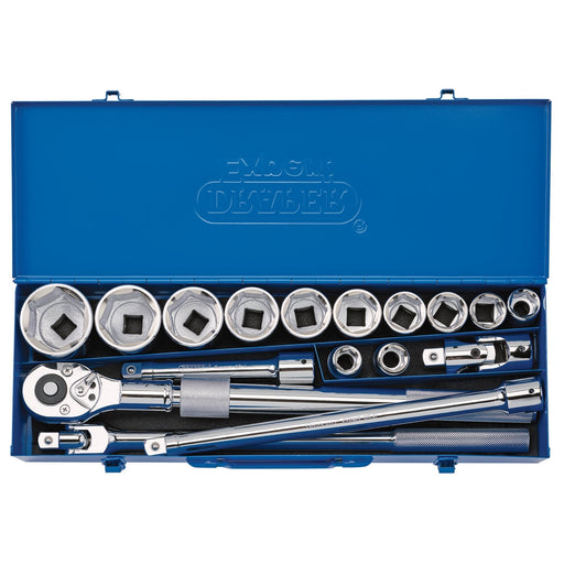 Draper-Expert-Metric-Socket-Set-in-Metal-Case,-3/4"-Sq.-Dr.-(17-Piece)