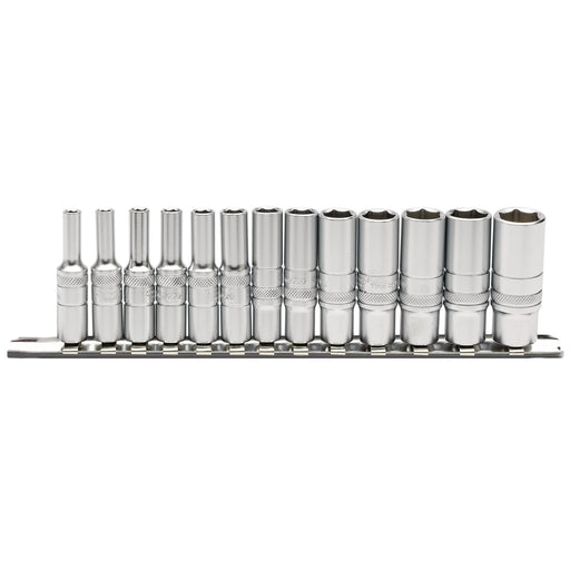 Deep-Metric-Socket-Set-on-a-Metal-Rail,-1/4"-Sq.-Dr.-(13-Piece)