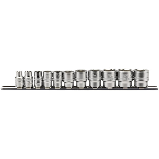 Imperial-Socket-Set-on-a-Metal-Rail,-3/8"-Sq.-Dr.-(11-Piece)