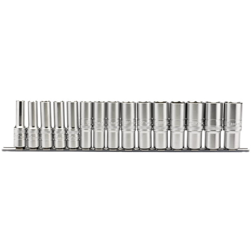 Metric-Deep-Socket-on-a-Metal-Rail,-1/2"-Sq.-Dr.-(15-Piece)