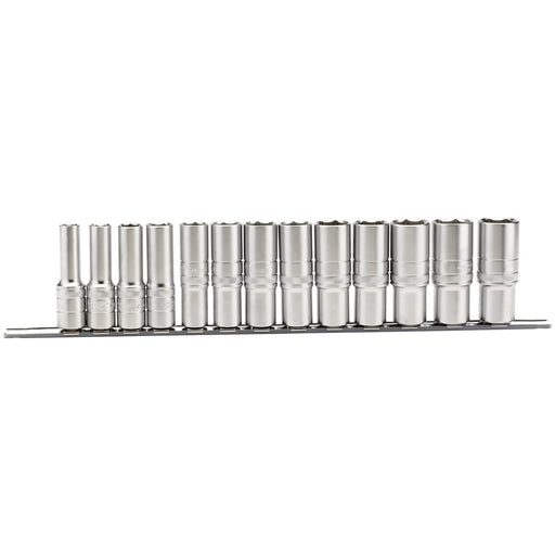 Imperial-Deep-Socket-on-a-Metal-Rail,-1/2"-Sq.-Dr.-(13-Piece)