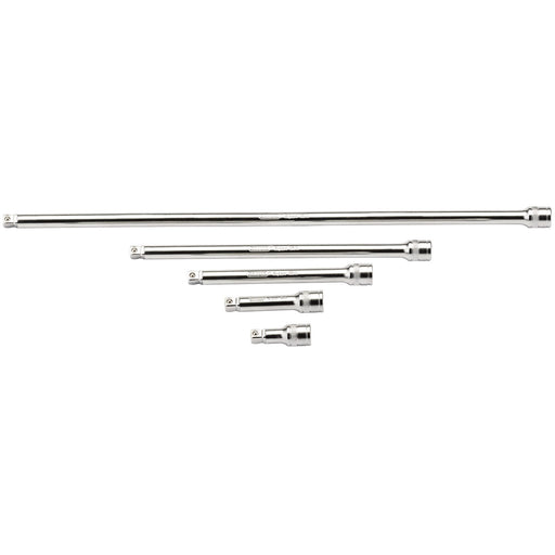 Wobble-Extension-Bar-Set,-3/8"-Sq.-Dr.,-Micro-Satin-Chrome-(5-Piece)