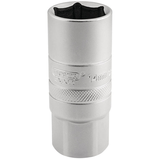 14mm-Thread-6-Point-Satin-Chrome-Spark-Plug-Socket,-1/2"-Sq.-Dr.,-21mm