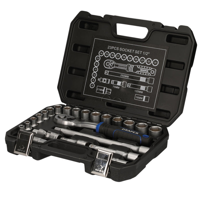Draper-HI-TORQ®-Metric-Socket-Set,-1/2"-Sq.-Dr.-(23-Piece)