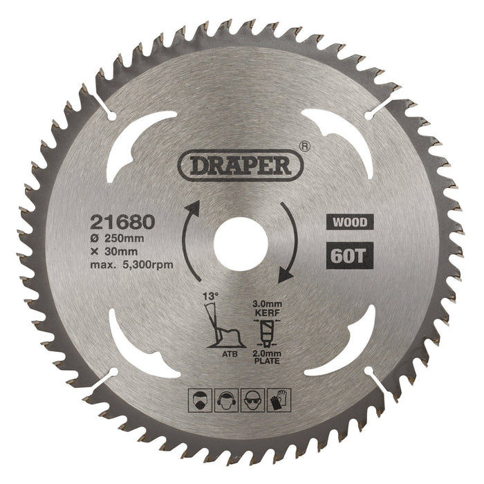 TCT-Circular-Saw-Blade-for-Wood,-250-x-30mm,-60T