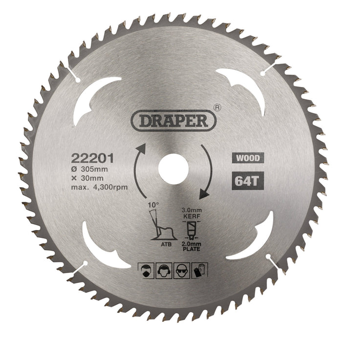 TCT-Circular-Saw-Blade-for-Wood,-305-x-30mm,-64T
