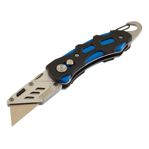 Folding-Trimming-Knife-with-Belt-Clip,-Blue