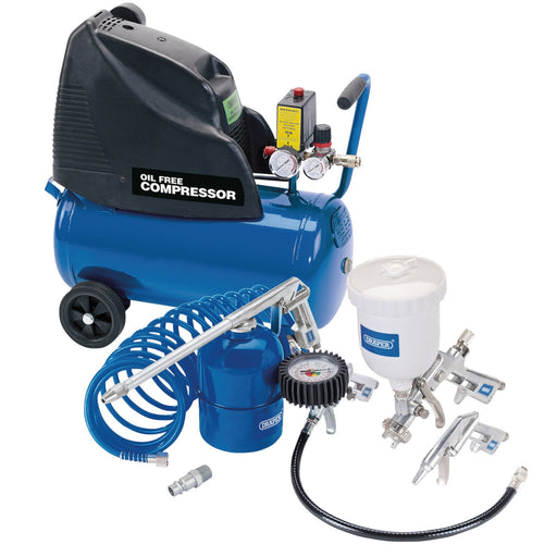 Direct-Drive-Oil-Free-Air-Compressor,-24L-&-Air-Tool-Kit