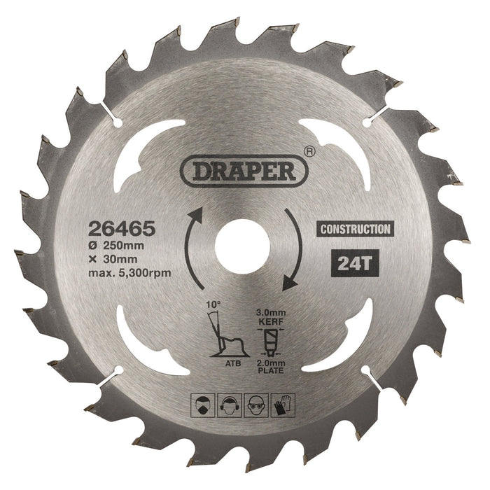 TCT-Construction-Circular-Saw-Blade,-250-x-30mm,-24T