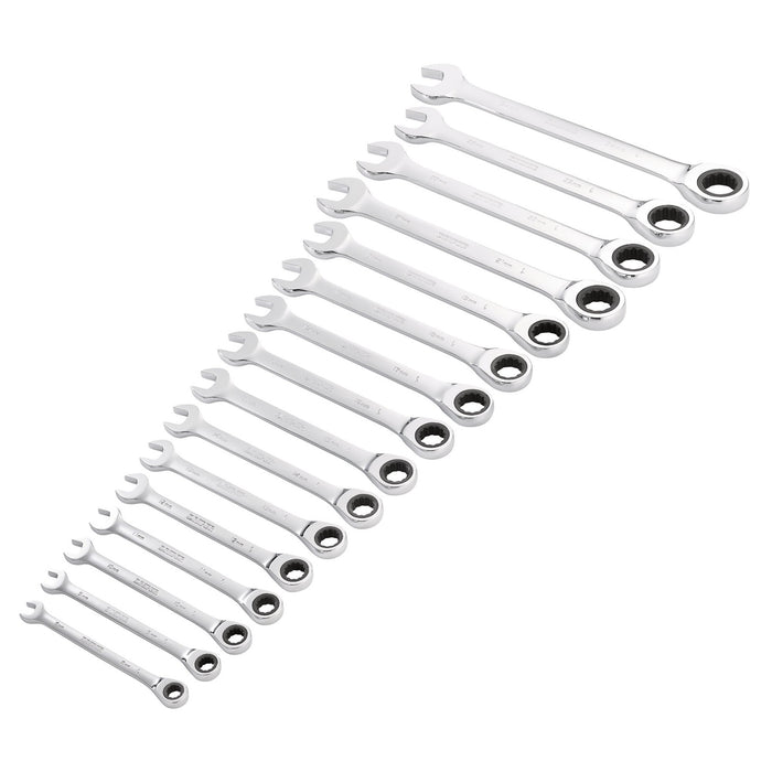 Draper-HI-TORQ®-Metric-Ratchet-Combination-Spanner-Set-(16-Piece)