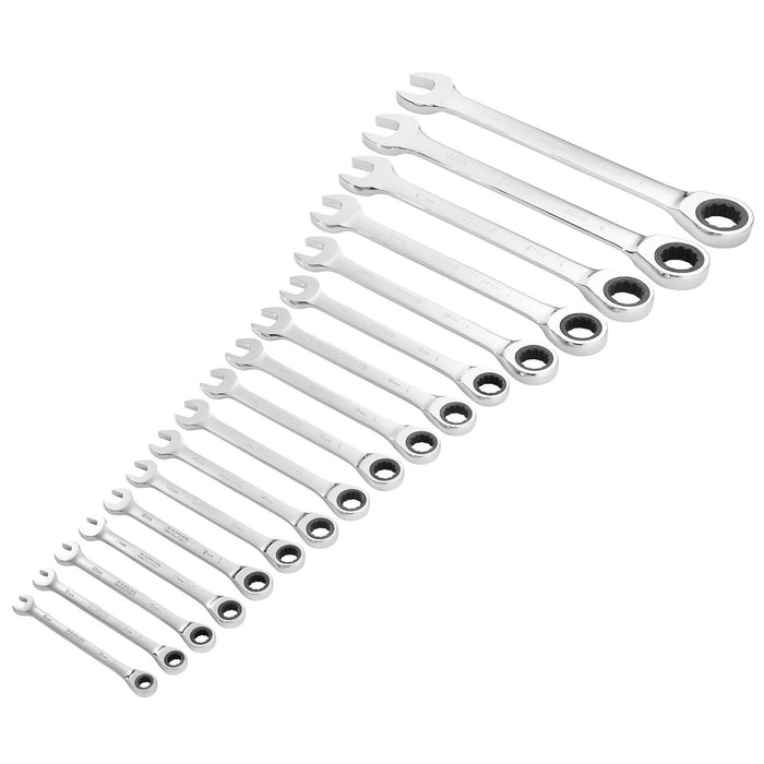 Draper-HI-TORQ®-Metric-Ratchet-Combination-Spanner-Set-(17-Piece)