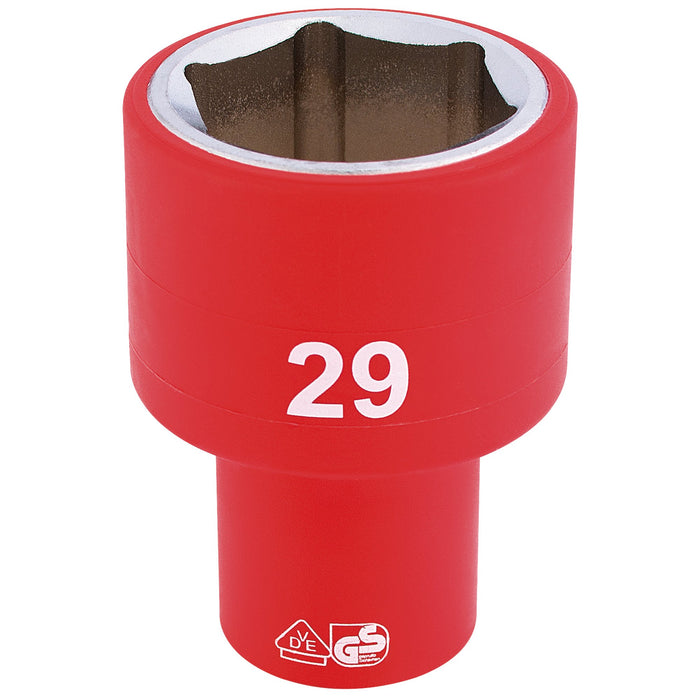 Fully-Insulated-VDE-Socket,-1/2"-Sq.-Dr.,-29mm