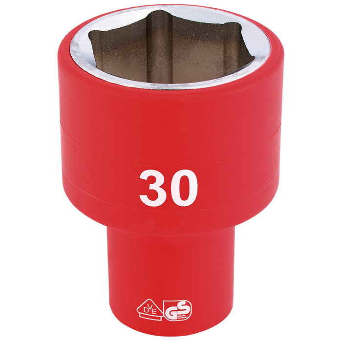 Fully-Insulated-VDE-Socket,-1/2"-Sq.-Dr.,-30mm