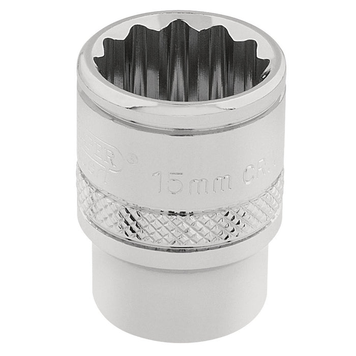 Draper-HI-TORQ®-12-Point-Socket,-3/8"-Sq.-Dr.,-15mm