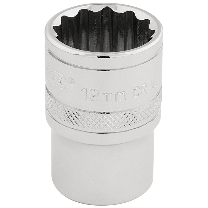Draper-HI-TORQ®-12-Point-Socket,-1/2"-Sq.-Dr.,-19mm