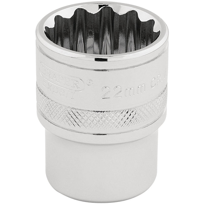 Draper-HI-TORQ®-12-Point-Socket,-1/2"-Sq.-Dr.,-22mm