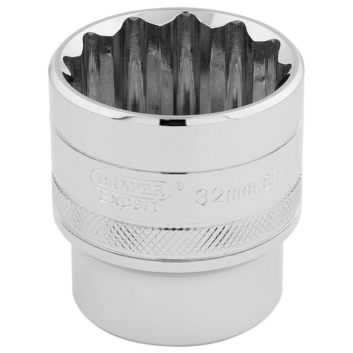Draper-HI-TORQ®-12-Point-Socket,-1/2"-Sq.-Dr.,-32mm
