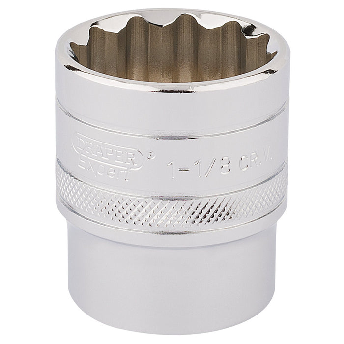 Draper-HI-TORQ®-12-Point-Socket,-1/2"-Sq.-Dr.,-1.1/8"