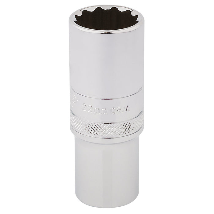 Draper-HI-TORQ®-12-Point-Deep-Socket,-1/2"-Sq.-Dr.,-22mm