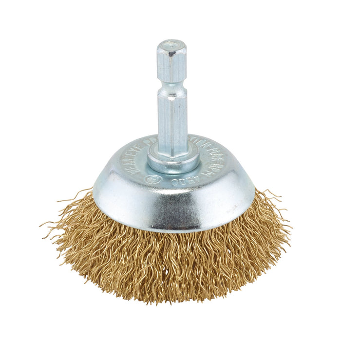 Brassed-Steel-Crimped-Wire-Cup-Brush,-40mm