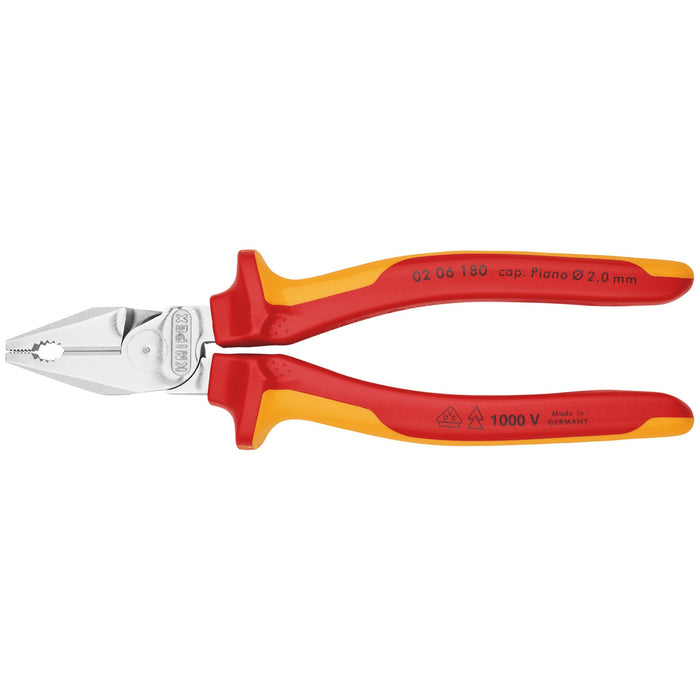 KNIPEX-02-06-180-SB-VDE-High-Leverage-Combination-Pliers-insulated-with-multi-component-grips,-180mm
