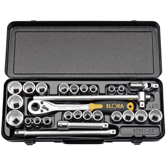 Elora-Metric-and-Imperial-Socket-Set,-1/2"-Sq.-Dr.-(28-Piece)