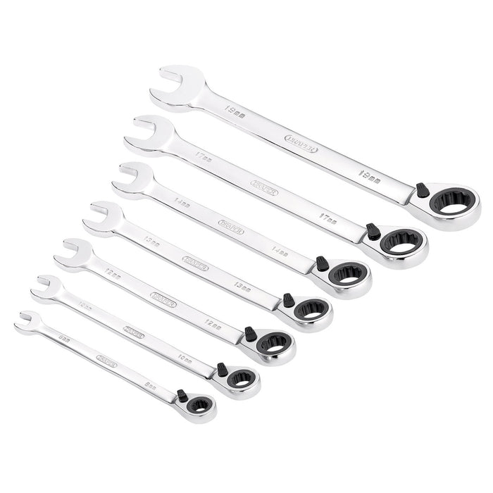 Draper-HI-TORQ®-Metric-Reversible-Ratcheting-Combination-Spanner-Set-(7-Piece)