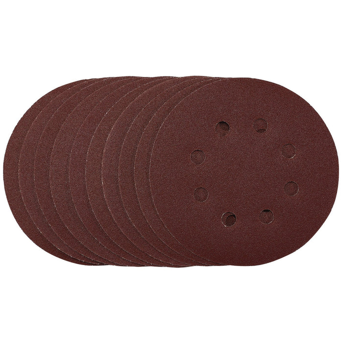 Punched-Sanding-Discs,-125mm,-Hook-&-Loop,-120-Grit,-(Pack-of-10)