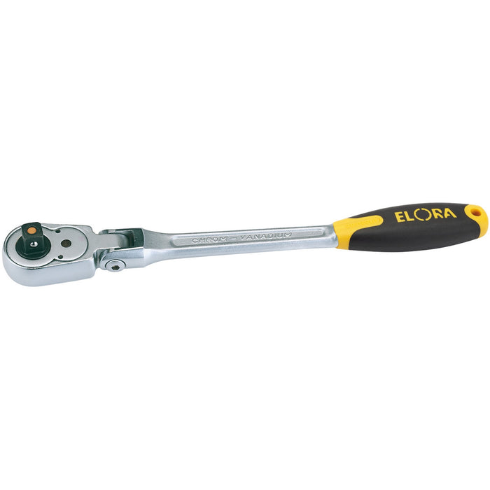 Elora-Quick-Release-Soft-Grip-Reversible-Ratchet-with-Flexible-Head,-1/2"-Sq.-Dr.,-305mm