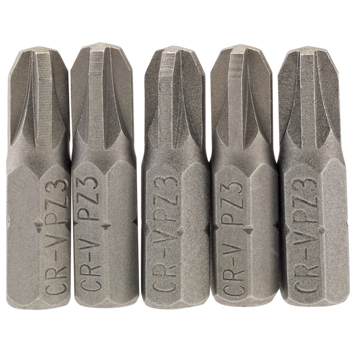 PZ-Type-Insert-Bit,-1/4"-Hex,-25mm-Long,-No.3-(Pack-of-5)